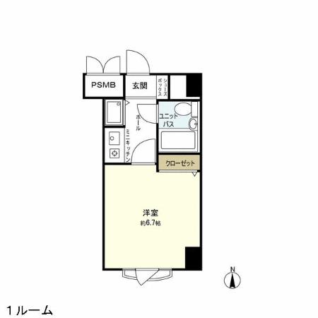 Floor plan. 1K, Price 3.5 million yen, Footprint 20.8 sq m