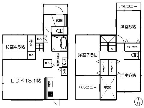 Floor plan. 24,800,000 yen, 4LDK, Land area 132 sq m , Building area 104.74 sq m   ※ Floor Plan current state priority