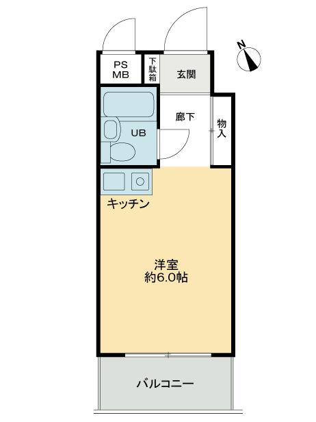 Floor plan. Price 3 million yen, Occupied area 15.87 sq m , Balcony area 2.97 sq m floor plan