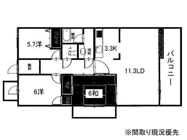Floor plan. 3LDK, Price 14.8 million yen, Occupied area 72.65 sq m