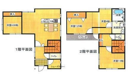 Floor plan. 27.3 million yen, 4LDK, Land area 95.97 sq m , Building area 91.04 sq m