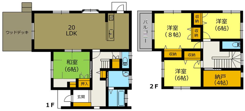Floor plan. 22,800,000 yen, 4LDK + S (storeroom), Land area 185.12 sq m , Building area 125.04 sq m