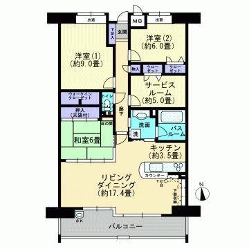 Floor plan. 3LDK + S (storeroom), Price 24,800,000 yen, Footprint 100 sq m , Balcony area 13.02 sq m floor plan