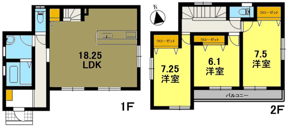 Floor plan. 24,900,000 yen, 3LDK, Land area 202.33 sq m , Building area 95.24 sq m