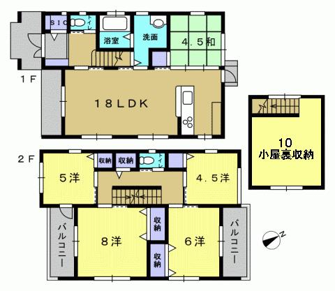 Floor plan. 27,800,000 yen, 5LDK + S (storeroom), Land area 221.25 sq m , Building area 109.26 sq m 5LDK + S