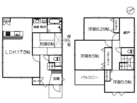 Floor plan. 28,900,000 yen, 4LDK+S, Land area 121.28 sq m , Building area 109.31 sq m   ※ Floor plan current state priority