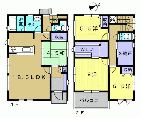 Floor plan. 29,800,000 yen, 4LDK + S (storeroom), Land area 123.23 sq m , Building area 110.13 sq m 4LDK