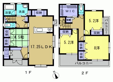 Floor plan. 28.8 million yen, 4LDK, Land area 139.56 sq m , Building area 109.5 sq m 4LDK