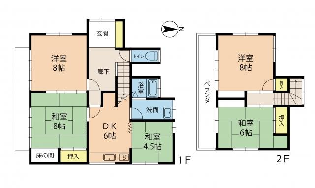 Floor plan. 12.8 million yen, 5DK, Land area 216 sq m , Building area 101.22 sq m