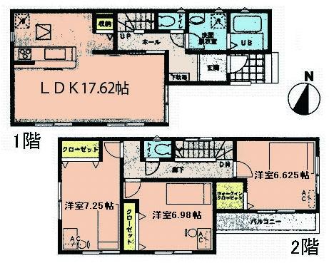 Floor plan. 23.8 million yen, 3LDK, Land area 91.22 sq m , Building area 94.83 sq m