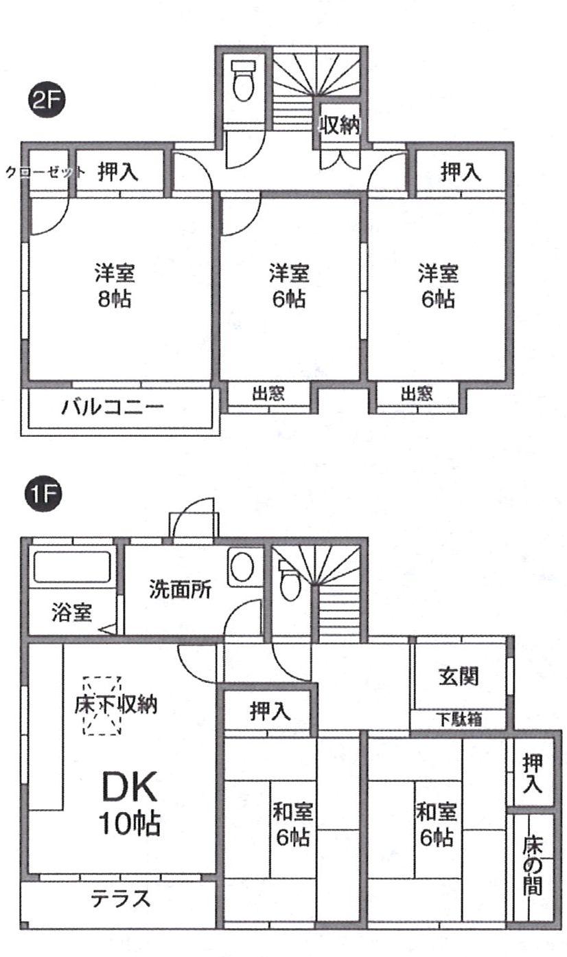 Floor plan. 12.8 million yen, 5DK, Land area 175.57 sq m , Building area 102.68 sq m 5DK (land 175.57 sq m)