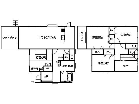 Floor plan. 23.8 million yen, 4LDK+S, Land area 185.12 sq m , Building area 125.04 sq m   ※ Floor Plan current state priority