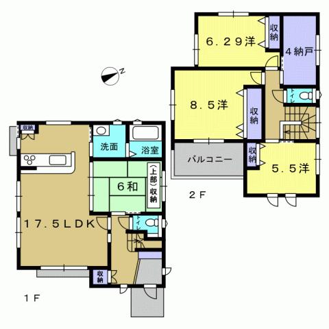 Floor plan. 28,900,000 yen, 4LDK + S (storeroom), Land area 121.28 sq m , Building area 109.31 sq m 4LDK