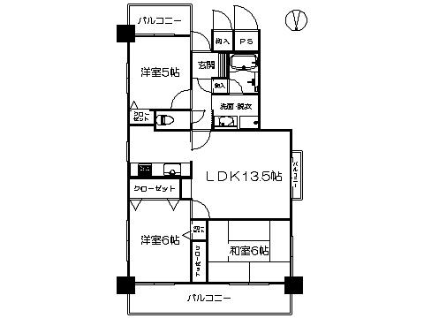 Floor plan. 3LDK, Price 13.3 million yen, Occupied area 62.15 sq m , Balcony area 14.19 sq m   ※ Floor Plan current state priority