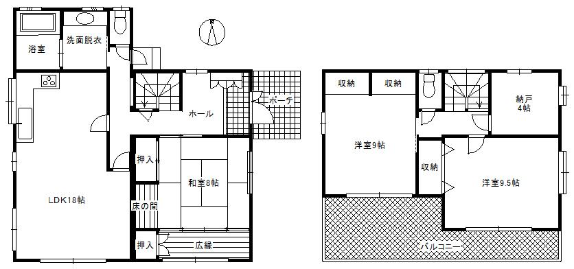 Floor plan. 18 million yen, 4LDK, Land area 226.54 sq m , Building area 131.85 sq m