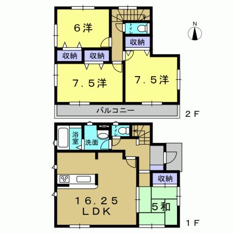 Floor plan. 31,900,000 yen, 4LDK, Land area 126.04 sq m , Building area 98.14 sq m 4LDK