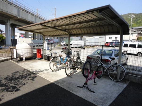 Other common areas. Bicycle parking lot is equipped with roof.