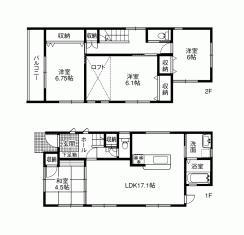 Floor plan. 24,980,000 yen, 4LDK, Land area 115.42 sq m , Building area 100.6 sq m