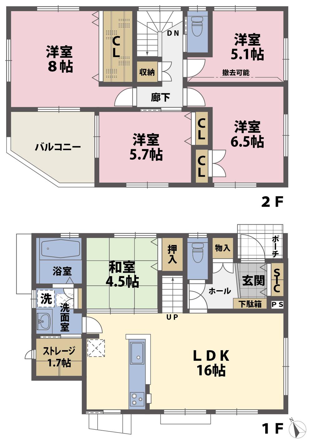 Floor plan. (No.3), Price 24,980,000 yen, 5LDK, Land area 134.2 sq m , Building area 106.78 sq m