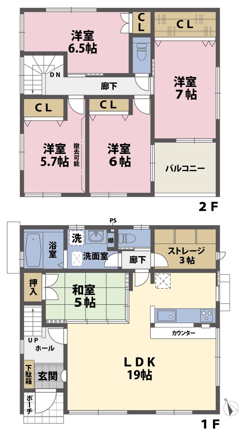 Floor plan. (No.4), Price 25,980,000 yen, 5LDK, Land area 139.25 sq m , Building area 116.4 sq m