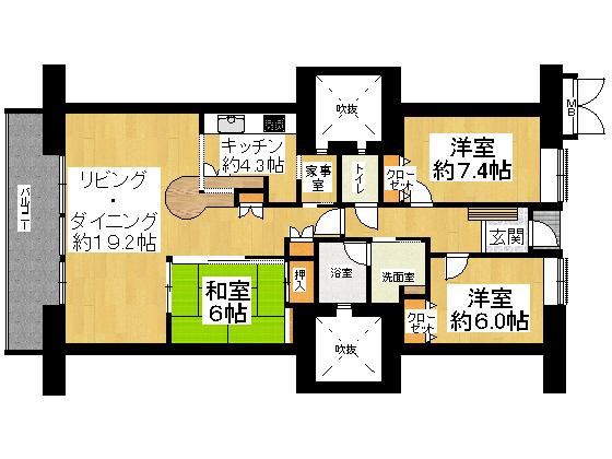 Floor plan. 3LDK, Price 23.8 million yen, Occupied area 94.09 sq m , Balcony area 12.14 sq m