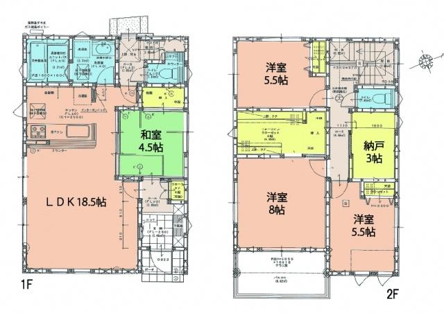 Floor plan. 29,800,000 yen, 4LDK+S, Land area 123.23 sq m , Building area 110.13 sq m