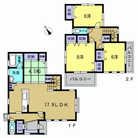 Floor plan. 29,800,000 yen, 4LDK, Land area 179.66 sq m , Building area 109.3 sq m 4LDK