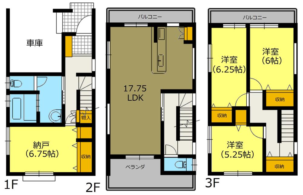 Floor plan. 29,800,000 yen, 3LDK + S (storeroom), Land area 92.89 sq m , Building area 122.14 sq m floor plan