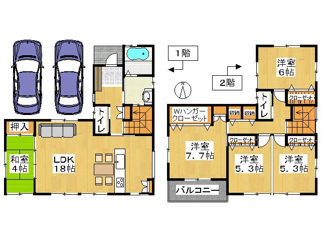 Floor plan. 31,980,000 yen, 5LDK, Land area 120.04 sq m , Building area 112.44 sq m