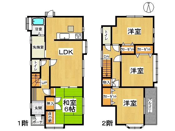Floor plan. 16.2 million yen, 4LDK, Land area 123.07 sq m , Building area 96.46 sq m