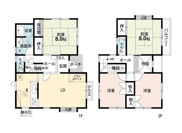 Floor plan. 13.5 million yen, 4LDK, Land area 189.25 sq m , Building area 105.16 sq m