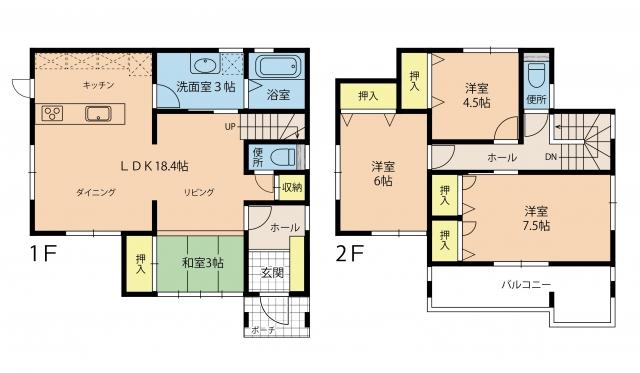 Floor plan. 14.8 million yen, 4LDK, Land area 225.87 sq m , Building area 99.36 sq m