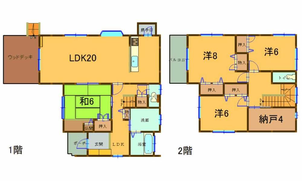 Floor plan. 22,800,000 yen, 4LDK, Land area 185.12 sq m , Building area 125.04 sq m