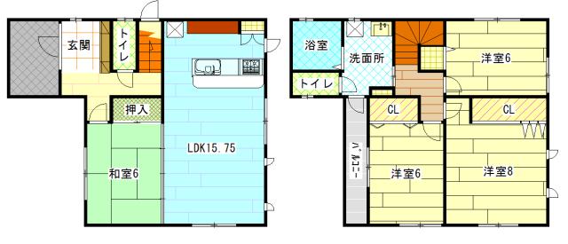 Floor plan. 22,800,000 yen, 4LDK, Land area 131.6 sq m , Building area 102.67 sq m