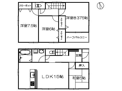 Floor plan. 22,900,000 yen, 4LDK, Land area 126.16 sq m , Building area 98.35 sq m   ※ Floor Plan current state priority