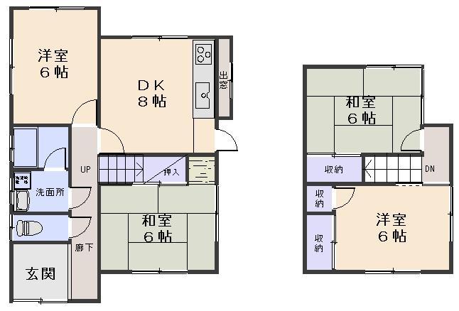 Floor plan. 8.3 million yen, 4DK, Land area 206.17 sq m , Building area 78.66 sq m