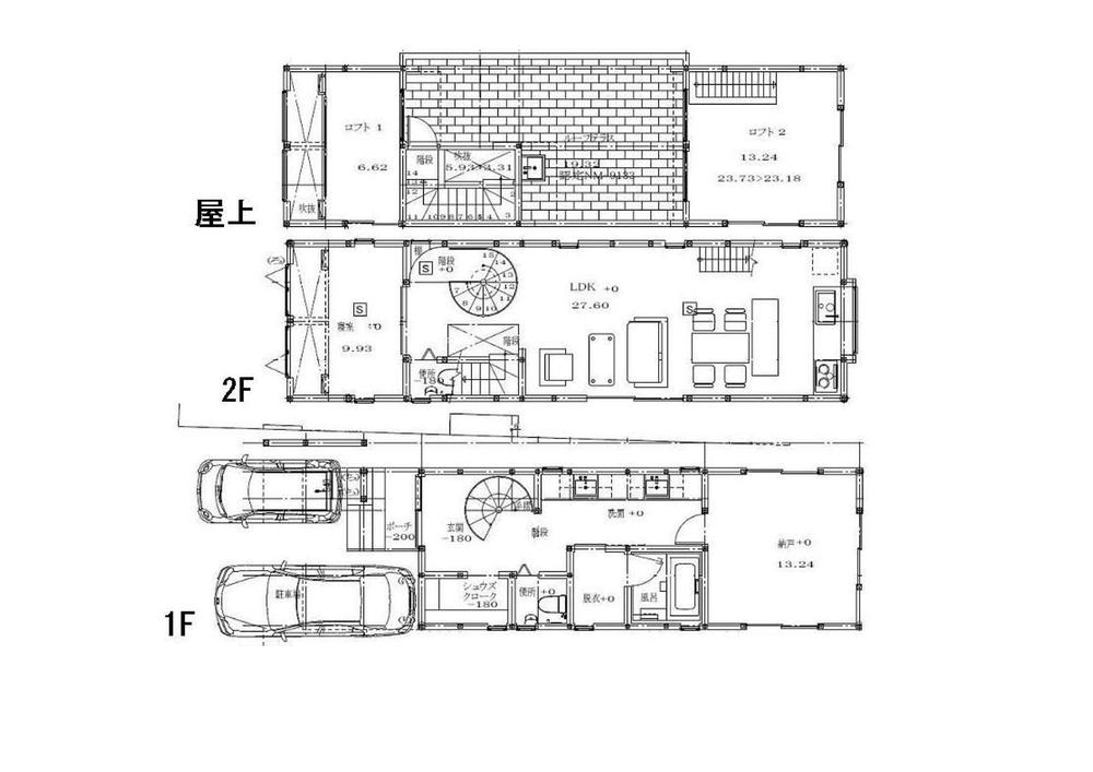Floor plan. 28.5 million yen, 1LDK + 3S (storeroom), Land area 83.6 sq m , Building area 99.86 sq m