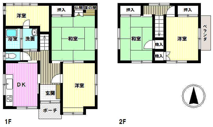 Floor plan. 13.8 million yen, 5DK, Land area 158.83 sq m , Building area 82.8 sq m