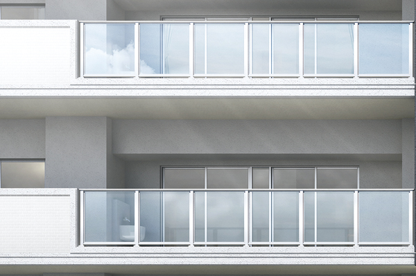 Building structure. Balcony adopts glass handrail. It increases the lighting of, You can still enjoy the bright life. Wider field of view, You can also enjoy a nice view from the room! ! (Reference photograph)