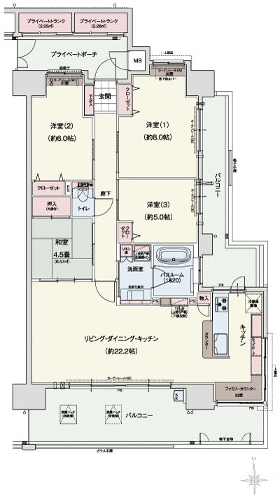 Floor: 4LDK, occupied area: 95.13 sq m, Price: 28,980,000 yen ~ 31,080,000 yen