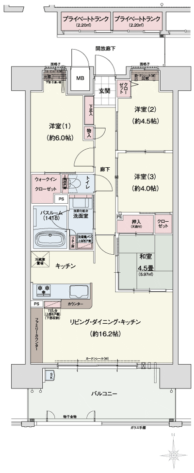 Floor: 4LDK, occupied area: 74.71 sq m, Price: 20,980,000 yen ~ 22,980,000 yen