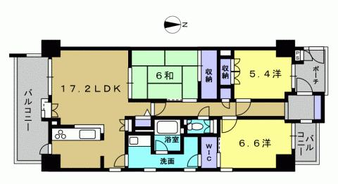 Floor plan. 3LDK, Price 22,450,000 yen, Occupied area 83.87 sq m , Balcony area 12.68 sq m 3LDK