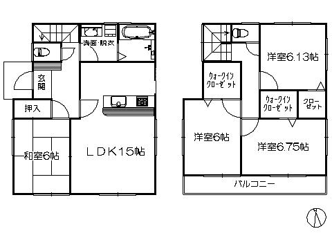 Floor plan. 24,900,000 yen, 4LDK, Land area 152.35 sq m , Building area 98.97 sq m   ※ Drawing current state priority