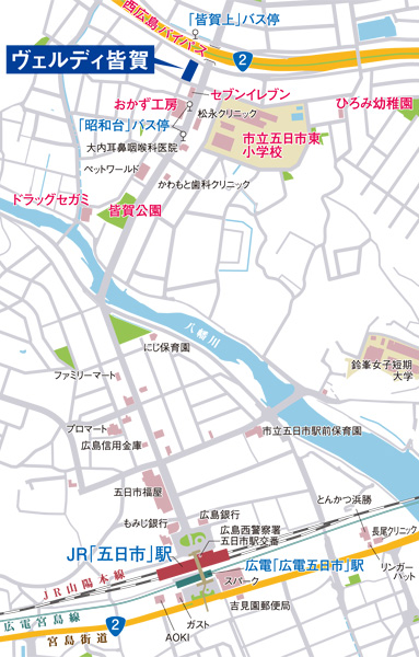 Local guide map. Birth life convenience facility is close to well-equipped mature residential area in the "Minaga"! For more details, please feel free to contact us to "Verdi Mansion Gallery (heart)", Please your visit
