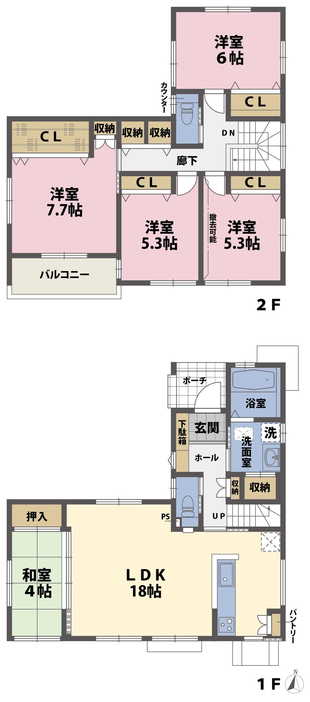 Floor plan. 31,980,000 yen, 5LDK, Land area 119.74 sq m , Building area 112.44 sq m 5LDK adopted! 