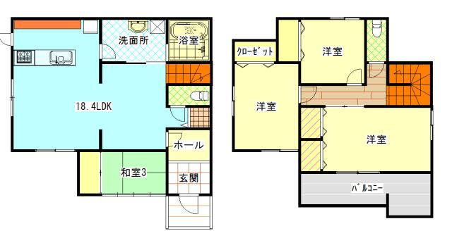 Floor plan. 14.8 million yen, 4LDK, Land area 225.87 sq m , Building area 99.36 sq m