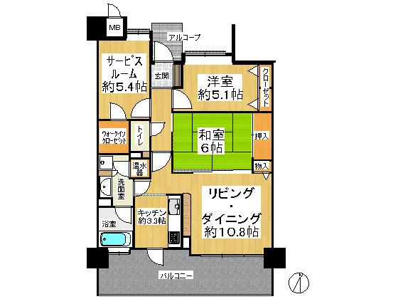 Floor plan. 2LDK + S (storeroom), Price 21.3 million yen, Occupied area 70.13 sq m , Balcony area 15.46 sq m