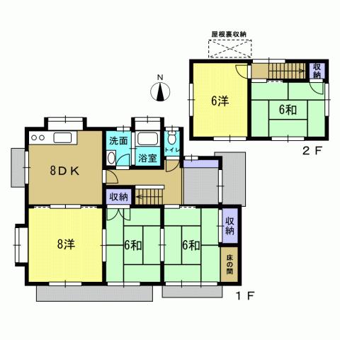 Floor plan. 4.8 million yen, 5DK, Land area 241.45 sq m , Building area 89.97 sq m 5DK