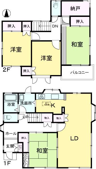 Floor plan. 14.9 million yen, 4LDK + S (storeroom), Land area 178.36 sq m , Building area 118.98 sq m