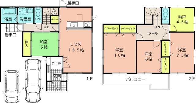 Floor plan. 26,900,000 yen, 4LDK+S, Land area 173.59 sq m , Building area 121.61 sq m